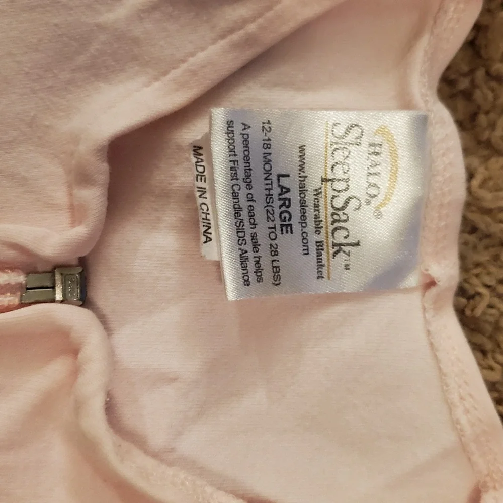 Halo Sleep Sack Wearable Light‎ Pink back Is Best Large 12-18 Months